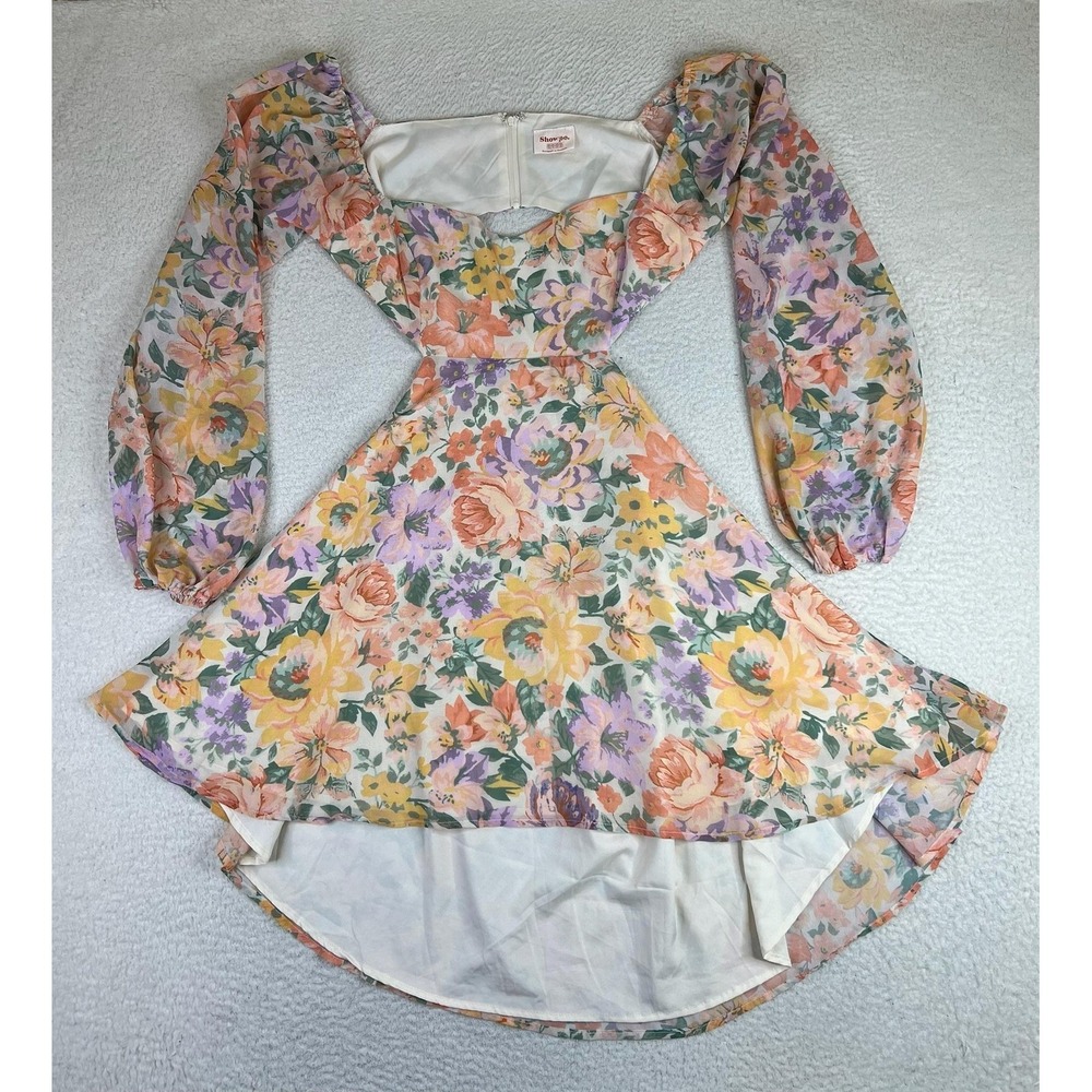 Showpo Floral Fit Flare Cut Out Hi Low Sundress Womens 10 Multicolor SD21030034